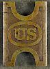 US Indian Wars brass belt plate, Mills pattern, 3 1/4'' l.