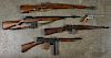 Non Functioning M1 carbine, together with four toy model guns.