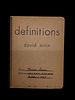 Definitions by David Antin, 1st Edition 1967