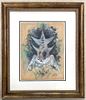 Framed Mixed Media on paper signed Wifredo Lam and dated 1946 