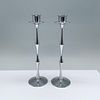 Pair of Vintage English Silver Metal Candlestick Holders