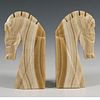Pair of Vintage Stone Horse Head Bookends
