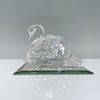 3pc Swarovski Crystal Figurine and Base, Swans 10006, 10021