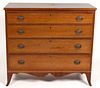 AMERICAN LATE FEDERAL CHERRY CHEST OF DRAWERS
