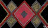 Geometric hooked rug, early 20th c., 48'' x 28''.