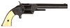 Smith and Wesson Number 2 Old Army six shot revolver, .32 RF caliber, with a blued finish, ivory g