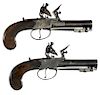 Pair of exquisite Henry Nock, British flintlock, screw barrel pistols, .45 caliber, with polished