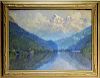 FINE H.A Dyer Lake Thun Swiss Landscape Painting