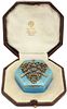 Russian Faberge Enamel Box w/ Diamonds & Rubies