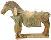 Ming Sancai Glazed Earthenware Horse With Groom