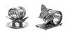 Two American Silver-Plate Figural Napkin Rings with Butterflies, Late 19th Century, the first with base formed as a circular Jap