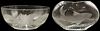 (2) Etched Lotus Bowl and Etched Fish Oval Vase