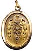 Victorian Filigree Gold Tone Oval Locket With Pea