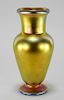 Lundberg Studios Gold Iridescent Art Glass Vase