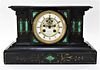E Howard & Co Black Marble Malachite Mantel Clock