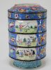 Chinese Famille Rose Enamel Painted Stacking Boxes
