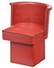 Art Deco Red Leather Upholstered Club Chair