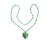Gold Jade Bead Heart Pendant Necklace