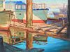 Vladimir Pavlovich Shkurkin (1900-1990) Docks "City by the Bay" Vallejo c1940