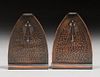Roycroft Hammered Copper Bookends c1920s