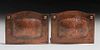 Important Early Roycroft Hammered Copper Secessionist Square Bookends c1912