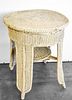 ANTIQUE WICKER LAMP TABLE