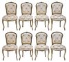Set of Eight Louis XV Style Painted Side Chairs