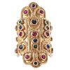 Lalaounis Greece 18k Gold Ruby Emerald Sapphire Ring