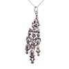 Antique Victorian Silver Rose Cut Diamond Pendant on 14k Chain Necklace