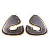 Boris LeBeau 18k Gold Platinum 1970s Geometric Earrings