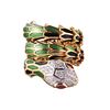 Alexis NY 18k Gold Silver Enamel Diamond Ruby Snake Wrap Ring