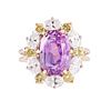 Oscar Heyman 7.23ct Purple Sapphire Diamond Gold Platinum Ring