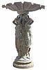 LARGE PATINATED BRONZE FIGURAL FOUNTAIN, 79"H X 57"W
