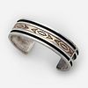 Stamped Navajo Cuff with 14k accents