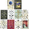A box lot of assorted material buttons on cards
