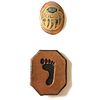 A small card of division 3 assorted material buttons