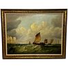  "POLLY RAMSGATE FISHING BOAT TRAWLERMEN OFF DOVER" OIL PAINTING