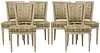 (6) FRENCH LOUIS XVI STYLE UPHOLSTERED DINING CHAIRS