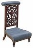 FRENCH GOTHIC REVIVAL UPHOLSTERED MAHOGANY PRIE-DIEU
