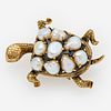   14k Baroque Pearl Turtle Brooch