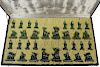 INDIAN ENAMELED SILVER CHESS SET