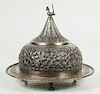 INDO-PERSIAN SILVER COVERED DISH