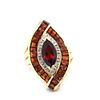 Incredible Garnet and Diamond Bypass Navette Ring