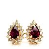 Pear-Cut Ruby and Diamond Halo Earrings
