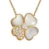 VAN CLEEF & ARPELS COSMOS CLIP SHELL DIAMOND 18K YELLOW GOLD NECKLACE