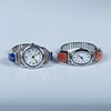 2pc Sterling Silver and Stone Watches