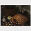 Attributed to Candido Vitali (1680-1753): An Overturned Basket with Fruit and Vegetables