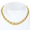 David Webb Collar Platinum & 18K Yellow Gold Open Link Diamond Chain Necklace
