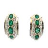 18k Gold Ear clips with Diamonds and Emeralds