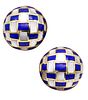 Tiffany & Co. By Angela Cummings Domed Clip Earrings In 18Kt Gold With Lapis
